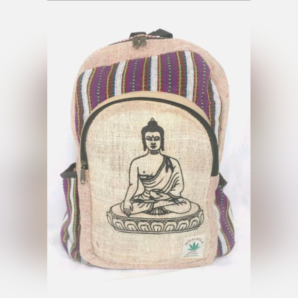 Buddha Handmade THC Free Pure Hemp Unisex Bag- Made in NEPAL, One Size